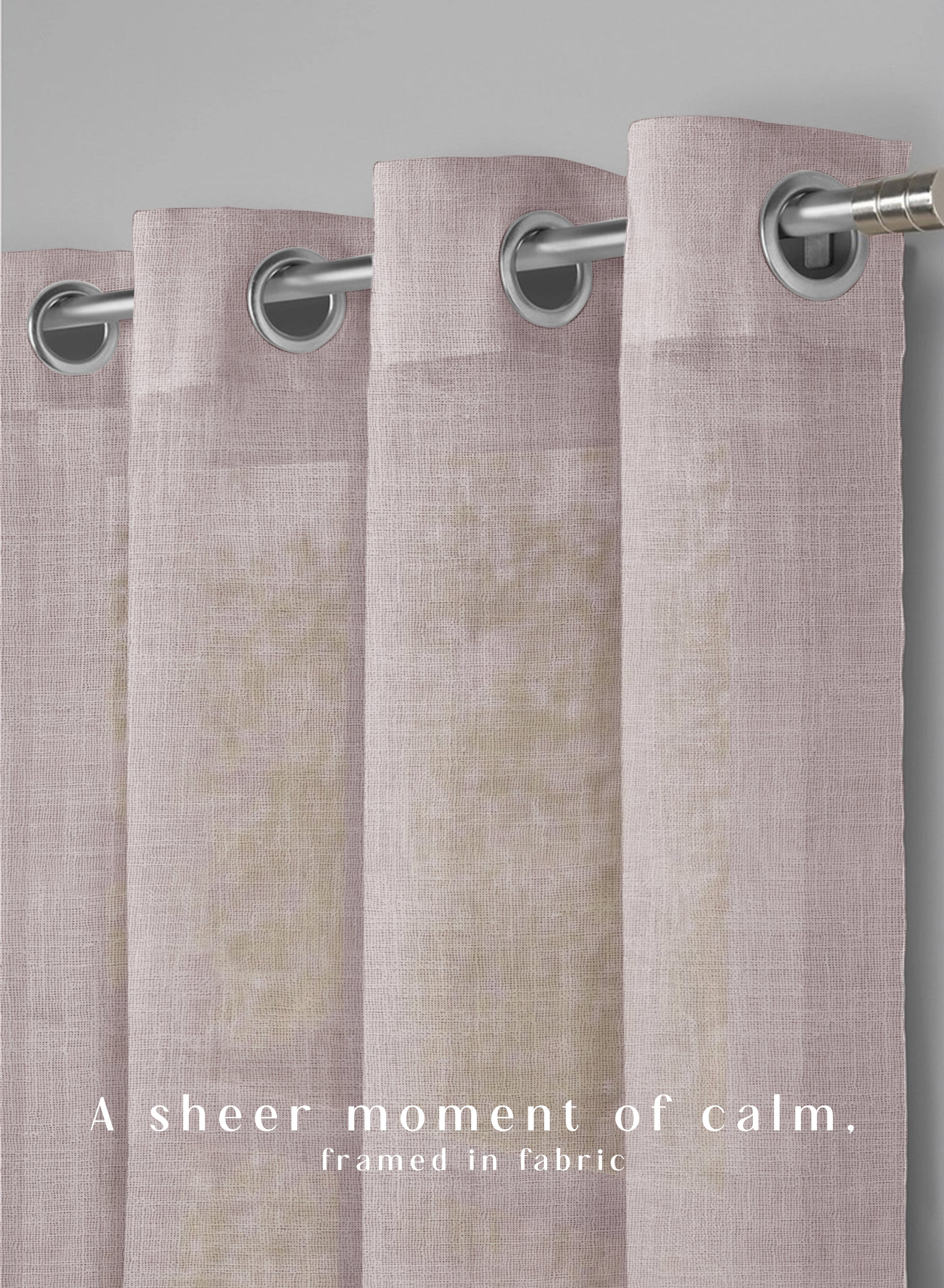 Amore Plain Sheer Curtains | Airy Elegance & Soft Light Filter | Ash Brown | Set of 2 | Fully Customizable
