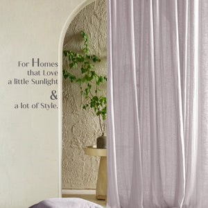 Amore Striped Sheer Curtains | Airy Elegance & Soft Light Filter | Gray | Set of 2 | Fully Customizable