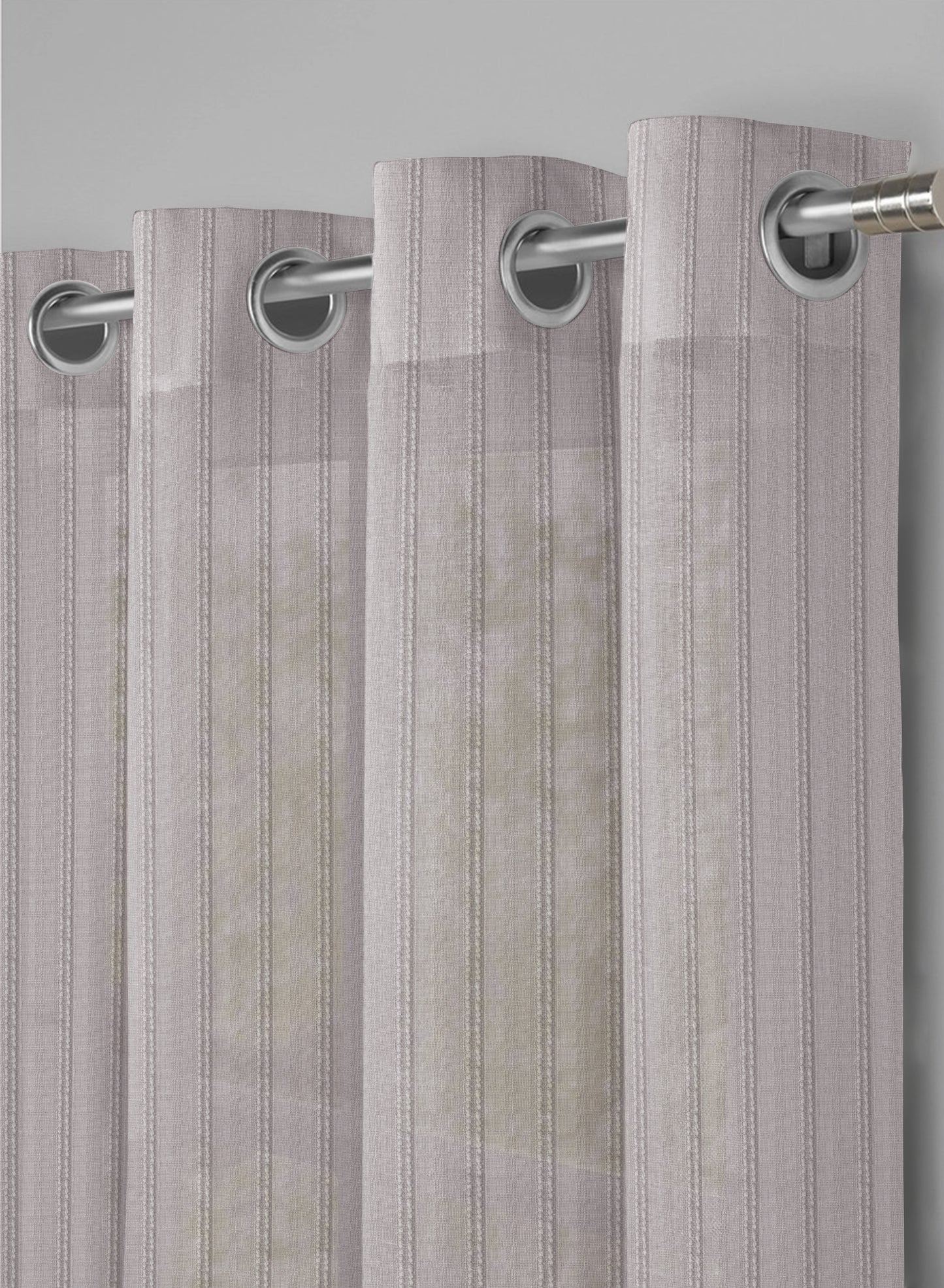 Amore Striped Sheer Curtains | Gray | Set of 2