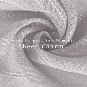 Amore Striped Sheer Curtains | Airy Elegance & Soft Light Filter | Gray | Set of 2 | Fully Customizable