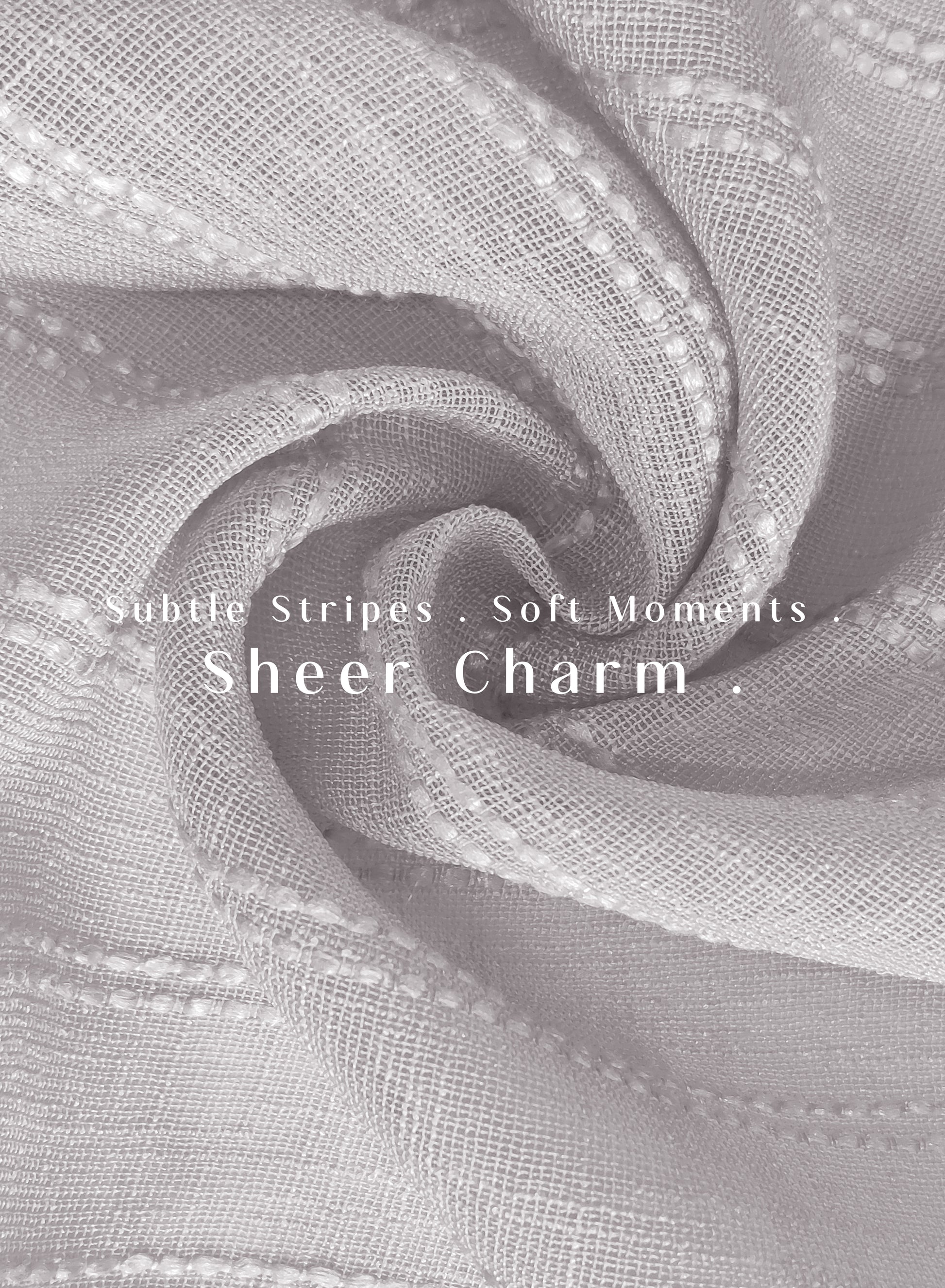 Amore Striped Sheer Curtains | Airy Elegance & Soft Light Filter | Gray | Set of 2 | Fully Customizable