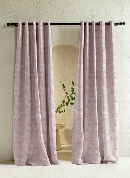 Bern Jacquard Room Darkening Curtains | Deep Blush | Set of 2 (Pattern 3)