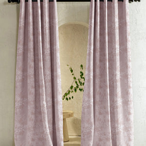 Bern Jacquard Room Darkening Curtains | Artistic Abstract Pattern | Deep Blush | Set of 2 | Fully Customizable