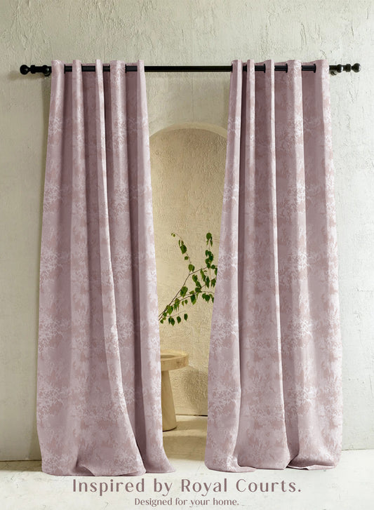Bern Jacquard Room Darkening Curtains | Artistic Abstract Pattern | Deep Blush | Set of 2 | Fully Customizable