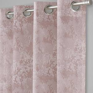 Bern Jacquard Blackout Curtains | Artistic Abstract Pattern & Total Light Block | Deep Blush | Set of 2 | Fully Customizable