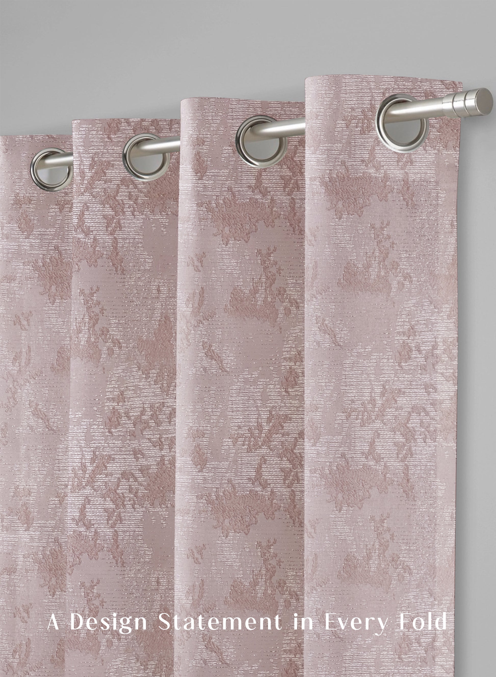 Bern Jacquard Room Darkening Curtains | Artistic Abstract Pattern | Deep Blush | Set of 2 | Fully Customizable