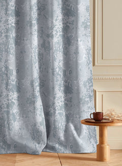 Bern Jacquard Room Darkening Curtains | Arctic Blue | Set of 2 (Pattern 3)