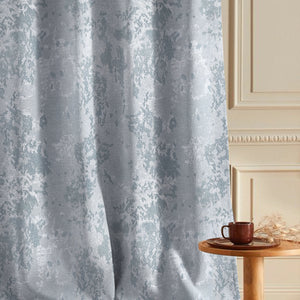 Bern Jacquard Blackout Curtains | Artistic Abstract Pattern & Total Light Block | Arctic Blue | Set of 2 | Fully Customizable