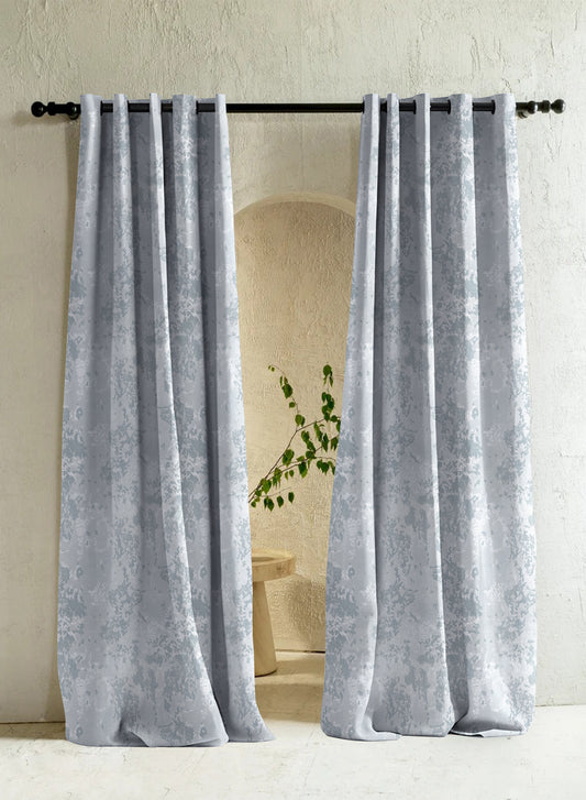 Bern Jacquard Room Darkening Curtains | Arctic Blue | Set of 2 (Pattern 3)