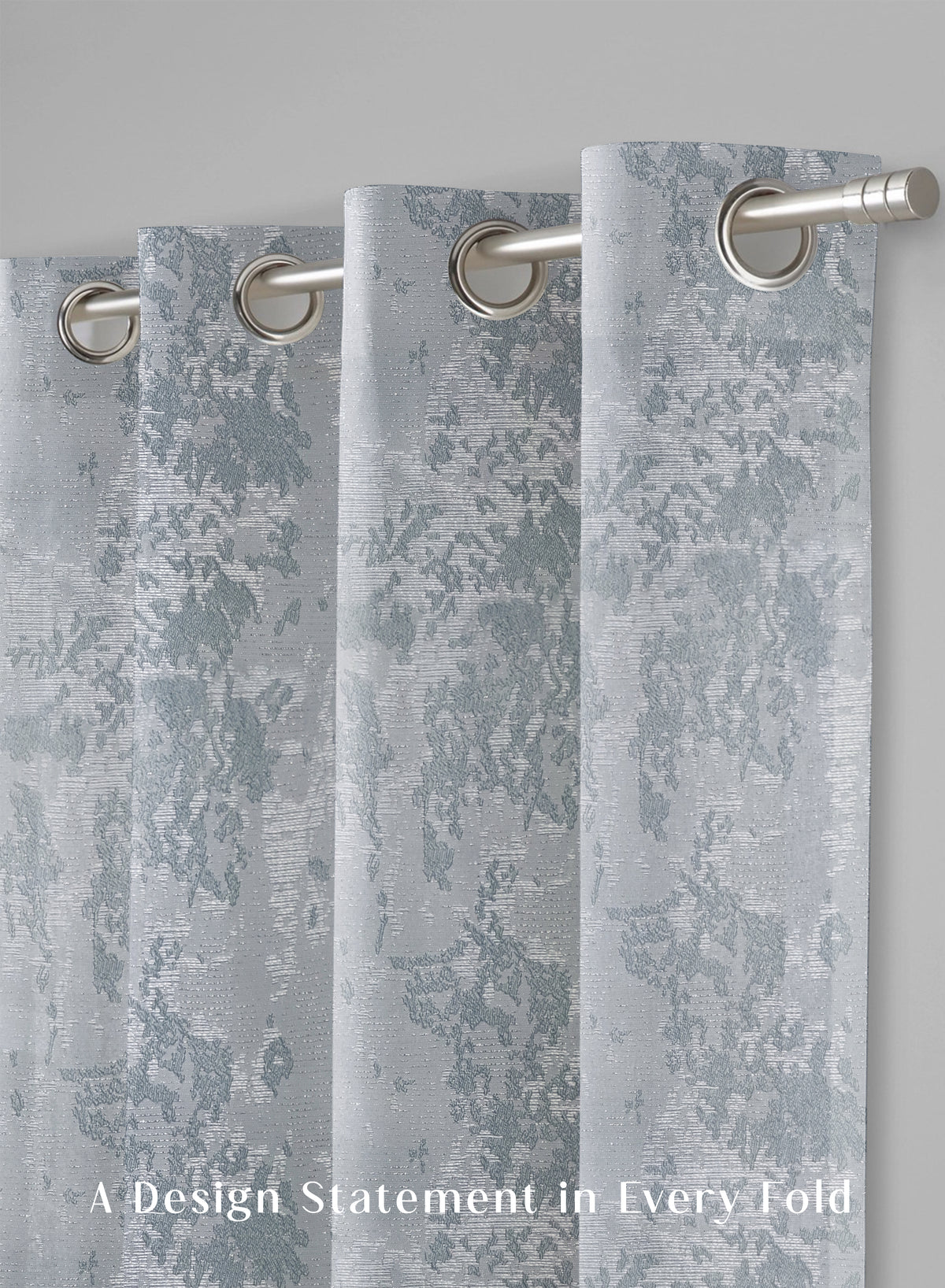 Bern Jacquard Blackout Curtains | Artistic Abstract Pattern & Total Light Block | Arctic Blue | Set of 2 | Fully Customizable