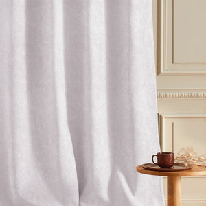 Bern Jacquard Blackout Curtains | Artistic Abstract Pattern & Total Light Block | Snow White | Set of 2 | Fully Customizable