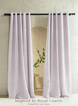 Bern Jacquard Blackout Curtains | Artistic Abstract Pattern & Total Light Block | Snow White | Set of 2 | Fully Customizable