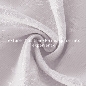 Bern Jacquard Blackout Curtains | Artistic Abstract Pattern & Total Light Block | Snow White | Set of 2 | Fully Customizable