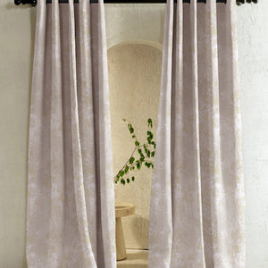 Bern Jacquard Blackout Curtains | Artistic Abstract Pattern & Total Light Block | Pastel Yellow | Set of 2 | Fully Customizable