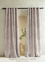 Bern Jacquard Room Darkening Curtains | Artistic Abstract Pattern | Pastel Yellow | Set of 2 | Fully Customizable