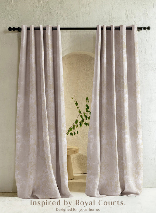 Bern Jacquard Room Darkening Curtains | Artistic Abstract Pattern | Pastel Yellow | Set of 2 | Fully Customizable