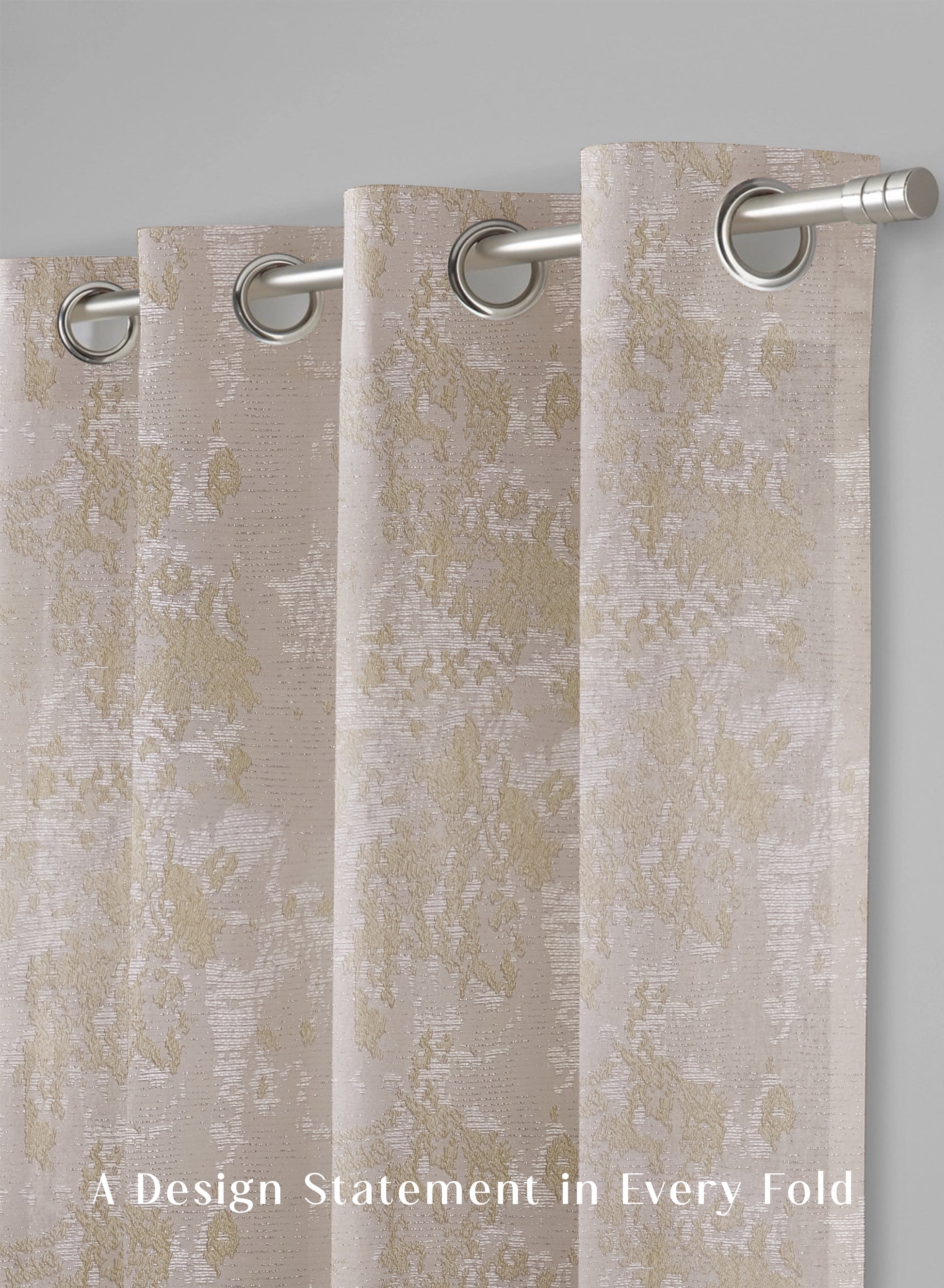 Bern Jacquard Blackout Curtains | Artistic Abstract Pattern & Total Light Block | Pastel Yellow | Set of 2 | Fully Customizable
