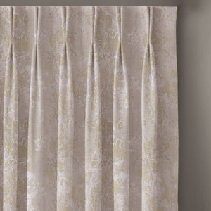 Bern Jacquard Blackout Curtains | Artistic Abstract Pattern & Total Light Block | Pastel Yellow | Set of 2 | Fully Customizable