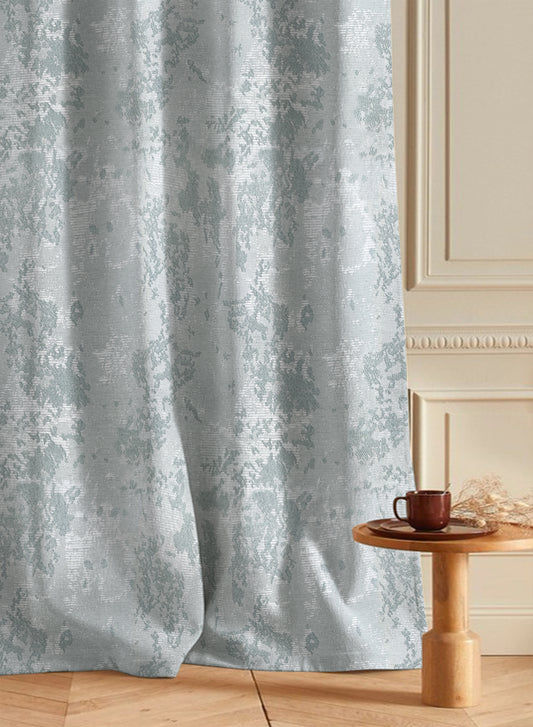 Bern Jacquard Room Darkening Curtains | Sea Green | Set of 2 (Pattern 3)