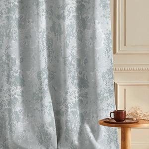 Bern Jacquard Blackout Curtains | Artistic Abstract Pattern & Total Light Block | Sea Green | Set of 2 | Fully Customizable