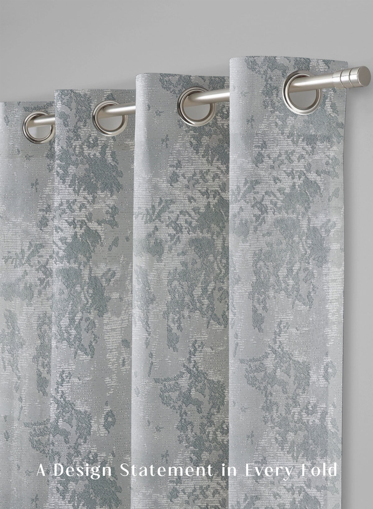 Bern Jacquard Blackout Curtains | Artistic Abstract Pattern & Total Light Block | Sea Green | Set of 2 | Fully Customizable