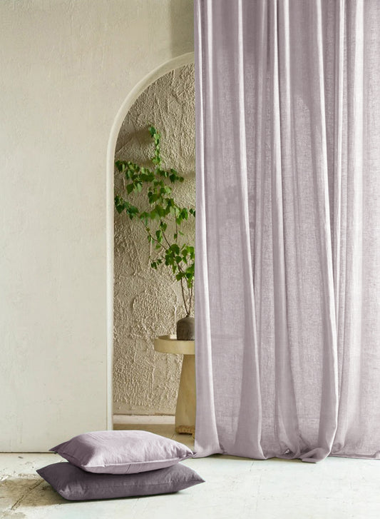 Amore Plain Sheer Curtains | Gray | Set of 2