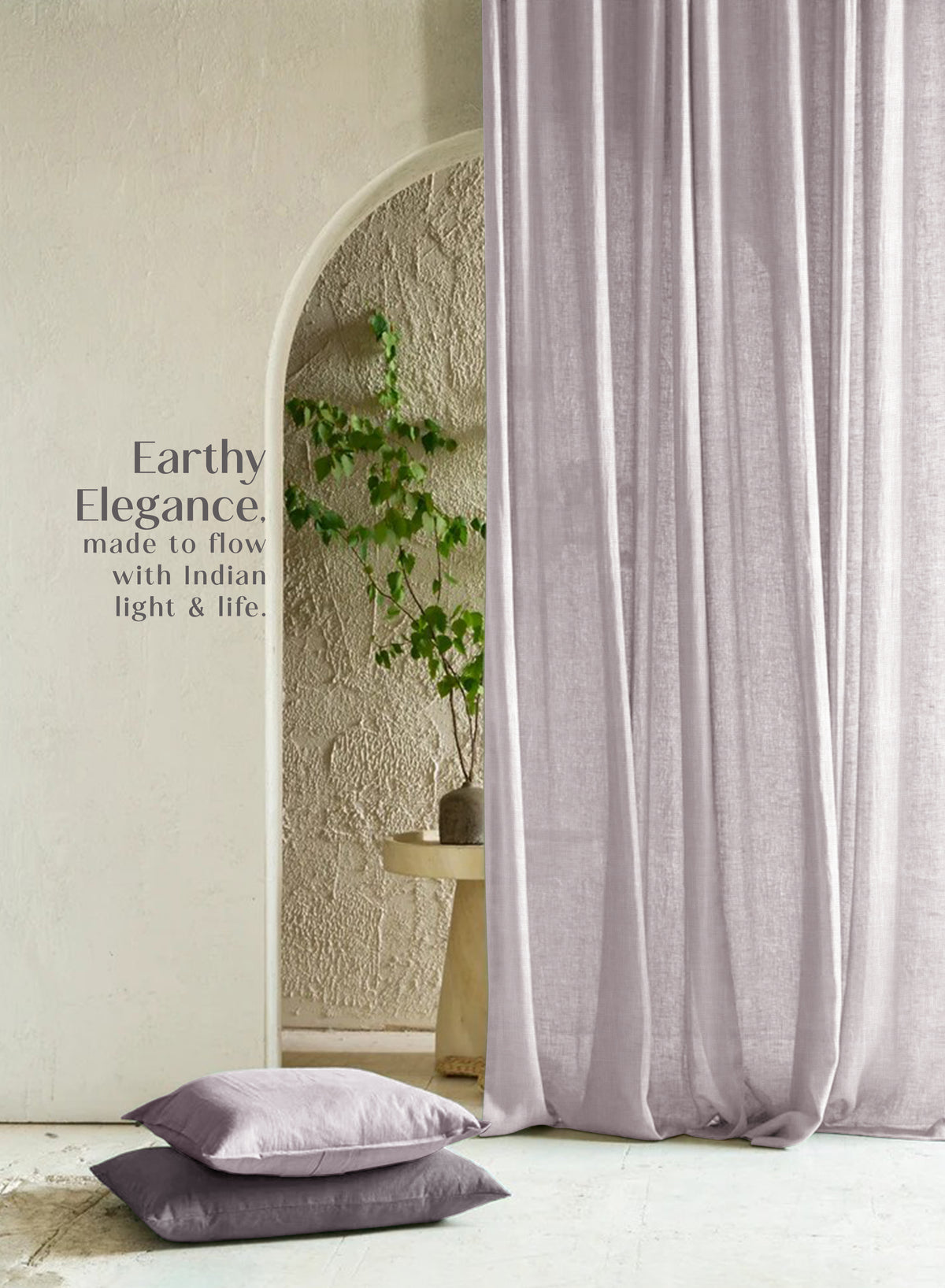 Amore Plain Sheer Curtains | Airy Elegance & Soft Light Filter | Gray | Set of 2 | Fully Customizable
