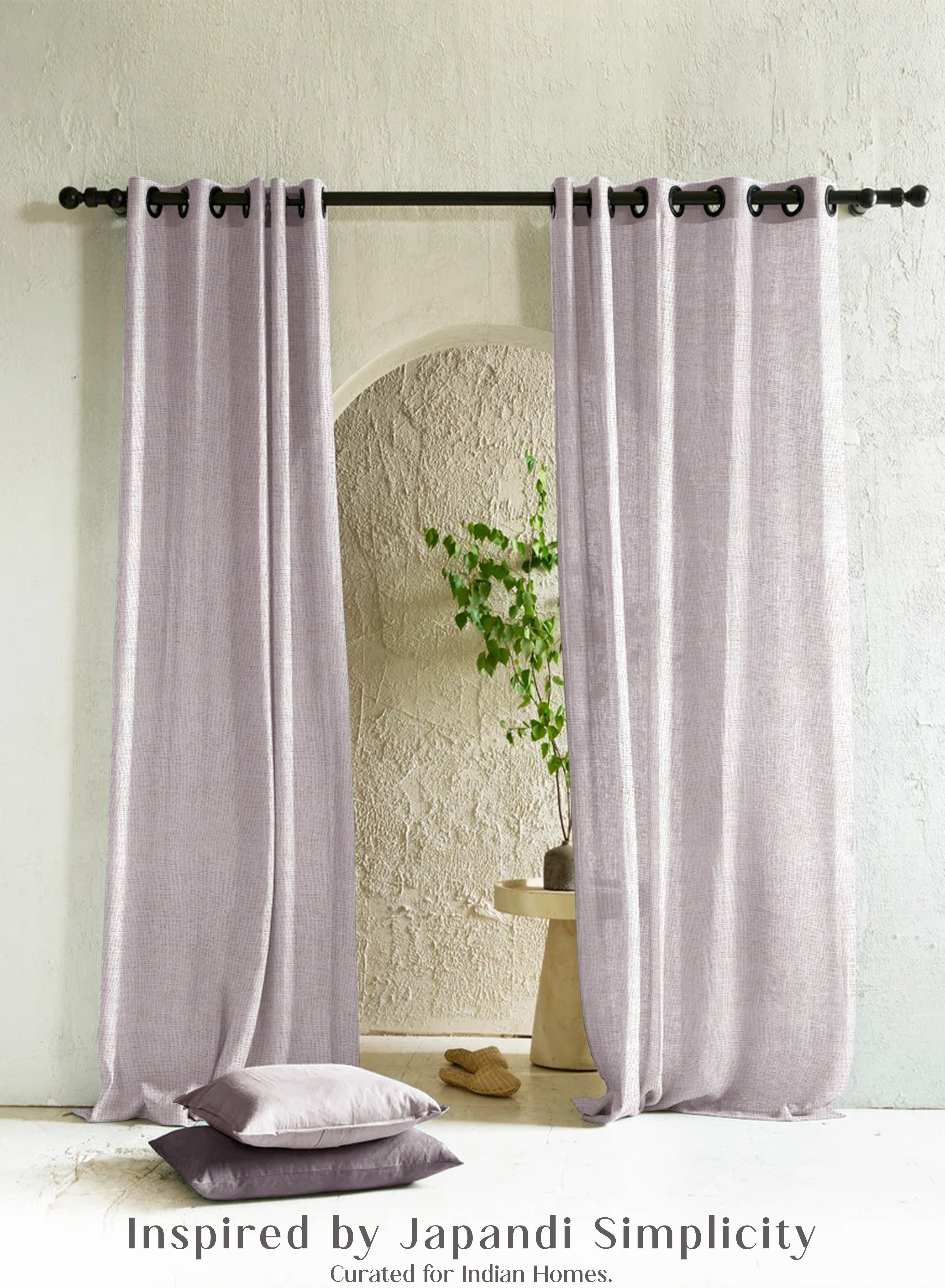 Amore Plain Sheer Curtains | Airy Elegance & Soft Light Filter | Gray | Set of 2 | Fully Customizable