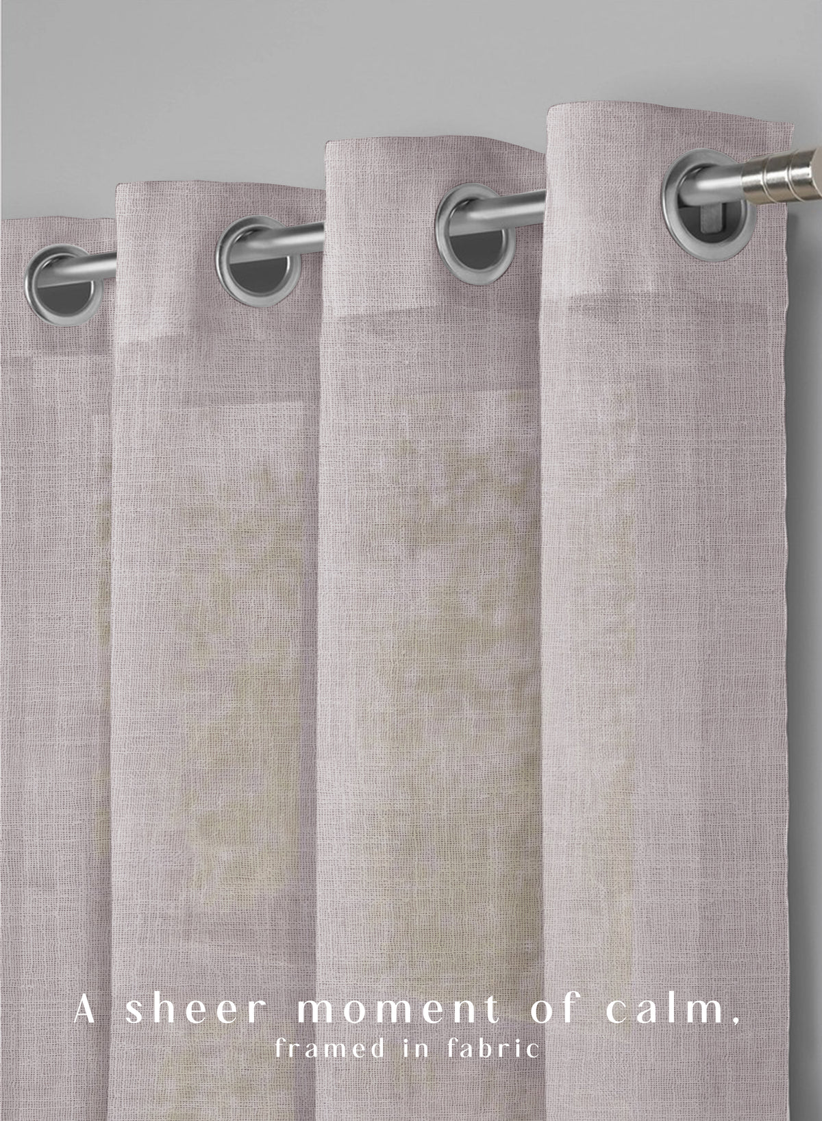 Amore Plain Sheer Curtains | Airy Elegance & Soft Light Filter | Gray | Set of 2 | Fully Customizable
