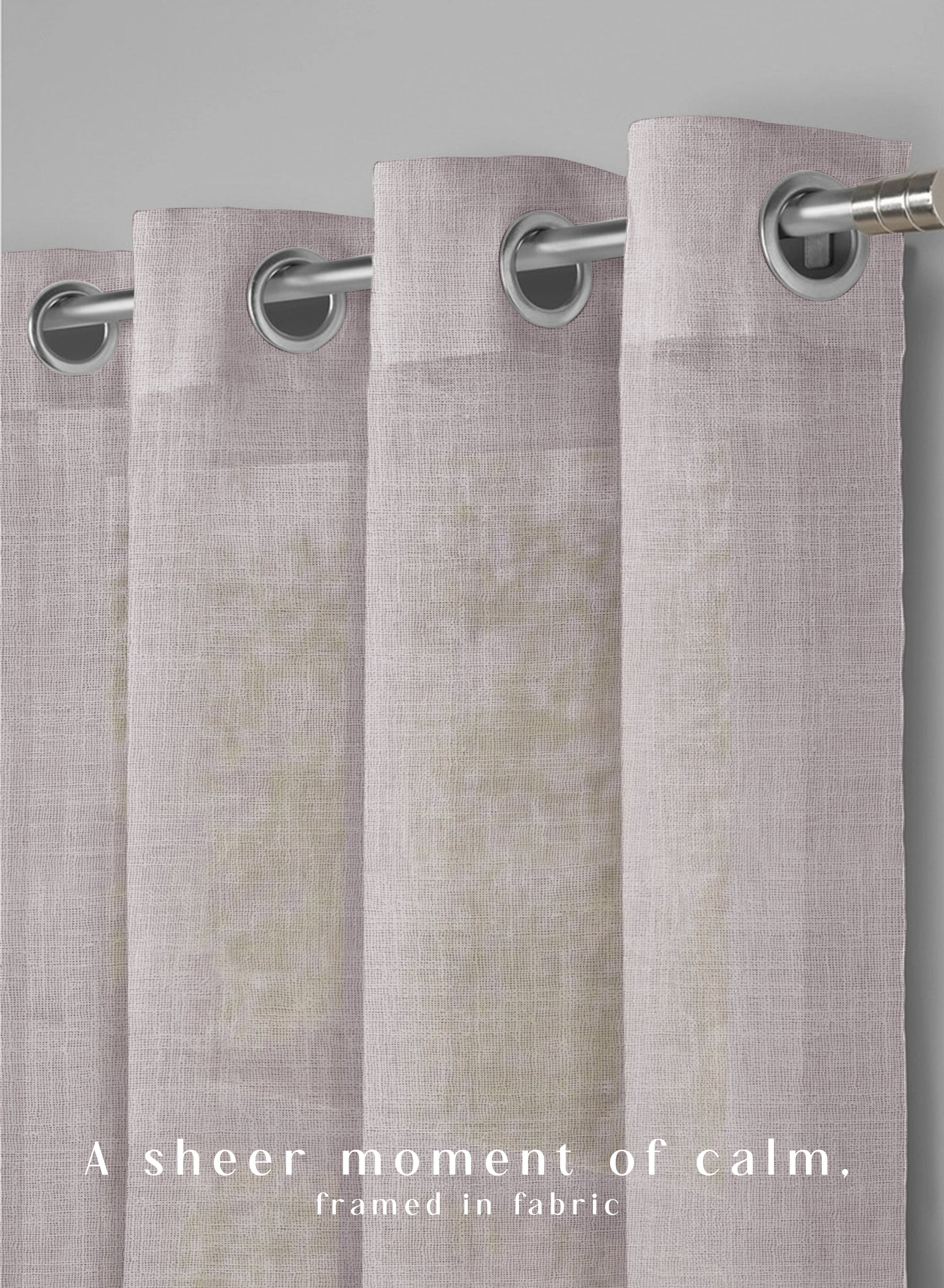 Amore Plain Sheer Curtains | Airy Elegance & Soft Light Filter | Gray | Set of 2 | Fully Customizable