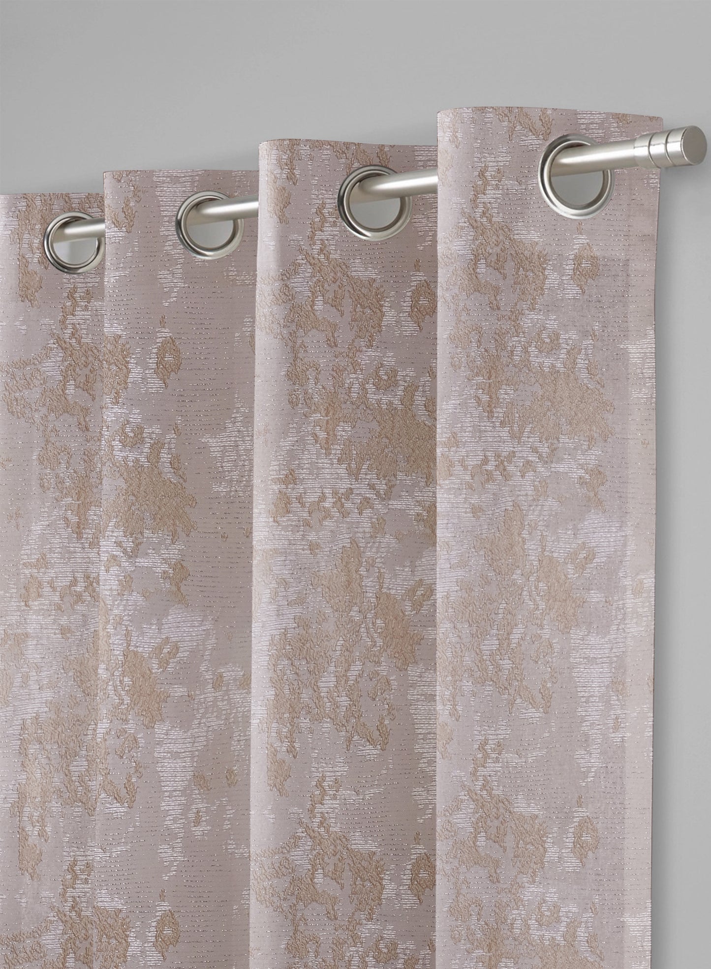 Bern Jacquard Room Darkening Curtains | Soft Brown | Set of 2 (Pattern 3)