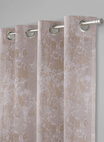 Bern Jacquard Room Darkening Curtains | Soft Brown | Set of 2 (Pattern 3)