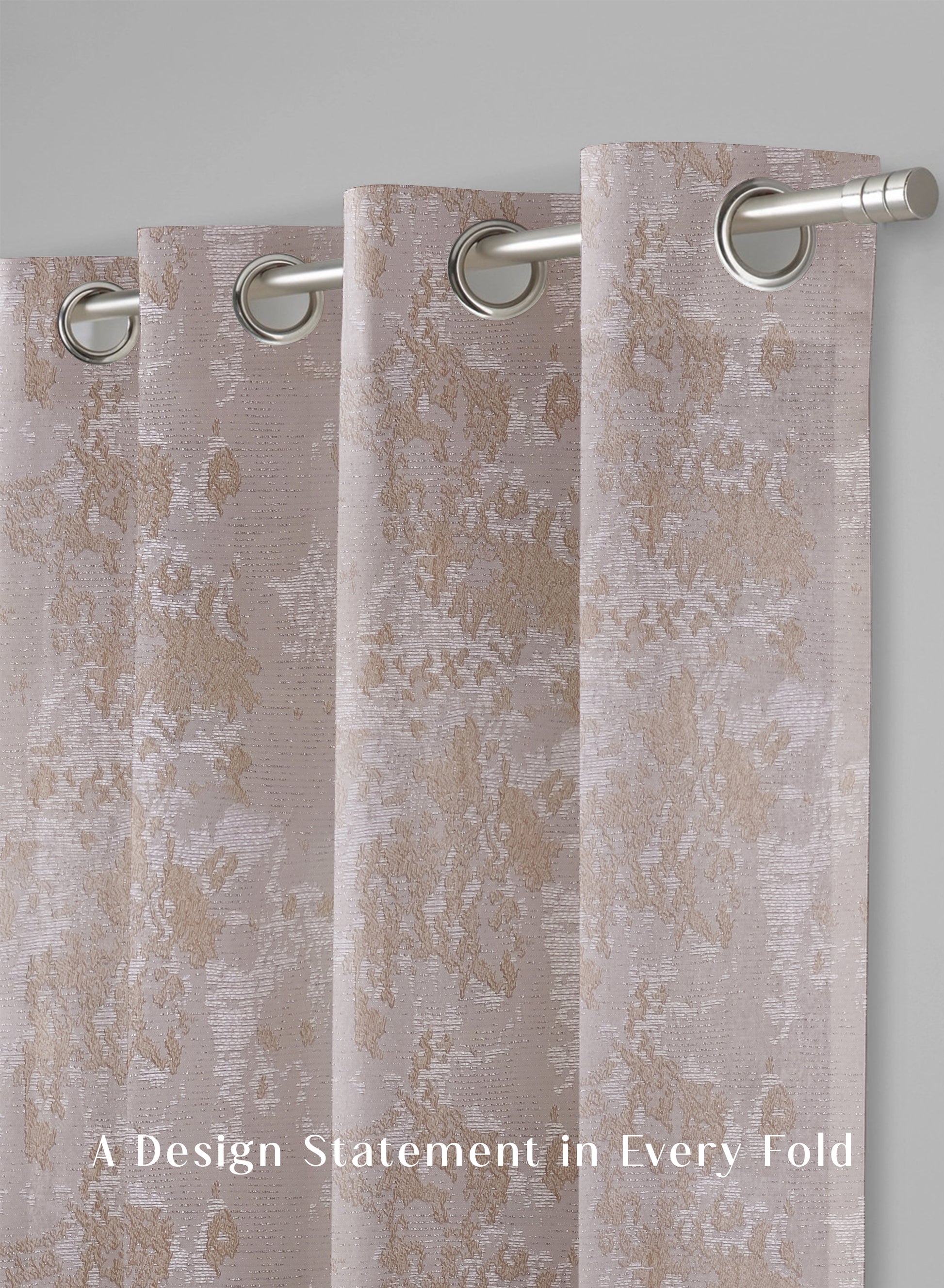 Bern Jacquard Room Darkening Curtains | Artistic Abstract Pattern | Soft Brown | Set of 2 | Fully Customizable