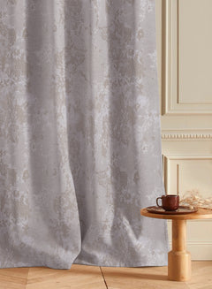 Bern Jacquard Blackout Curtains | Light Khaki | Set of 2 (Pattern 3)