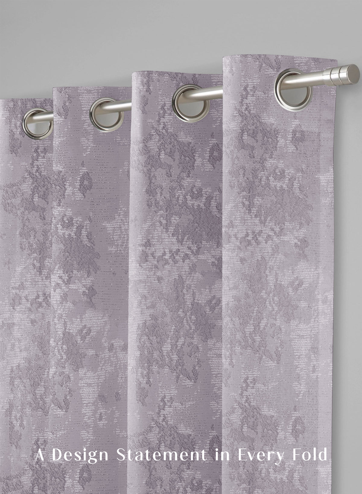 Bern Jacquard Blackout Curtains | Artistic Abstract Pattern & Total Light Block | Lavender Gray | Set of 2 | Fully Customizable