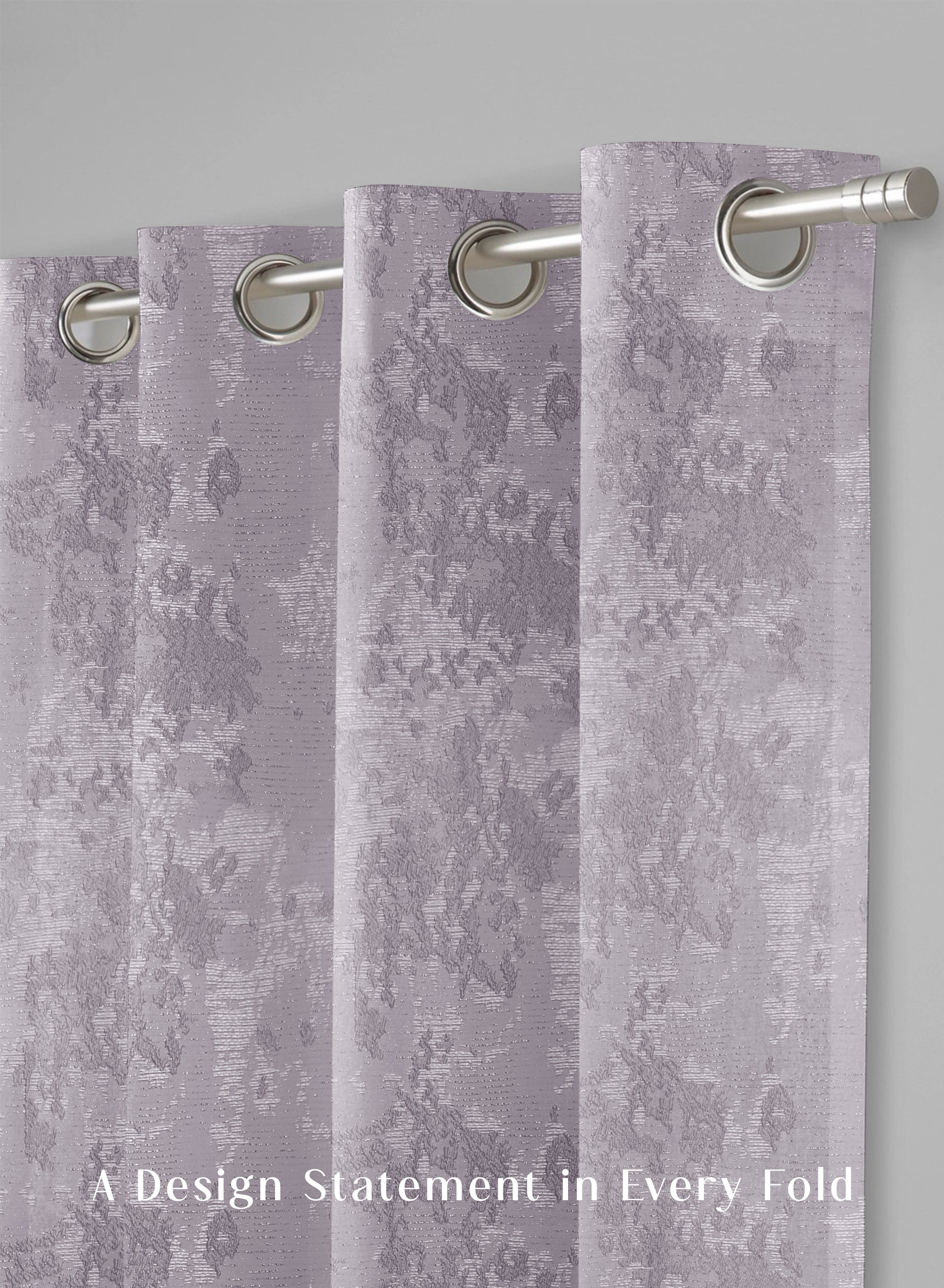 Bern Jacquard Blackout Curtains | Artistic Abstract Pattern & Total Light Block | Lavender Gray | Set of 2 | Fully Customizable