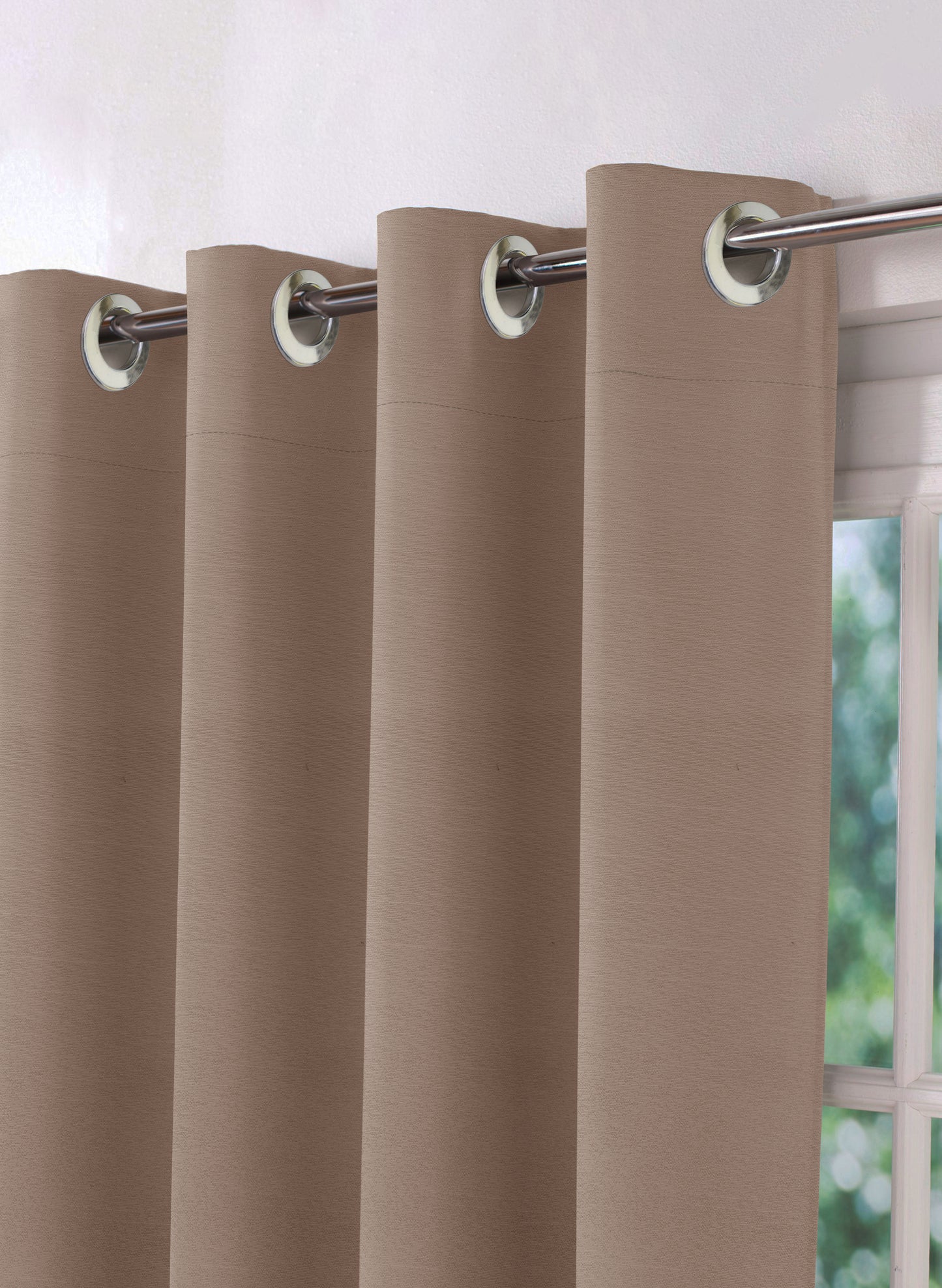 Casper Plain Room Darkening Curtains | Light Brown | Set of 2