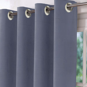 Casper Plain Room Darkening Curtains | Denim Blue | Set of 2