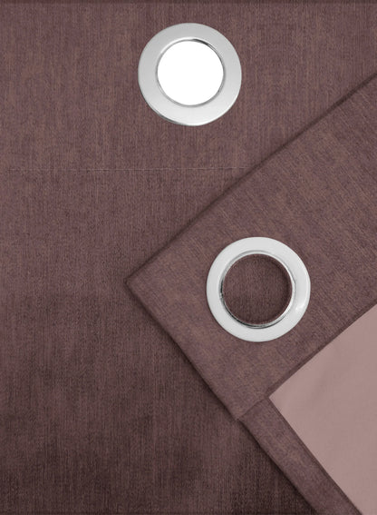 Arezzo Plain Blackout Curtains | Mauve | Set of 2