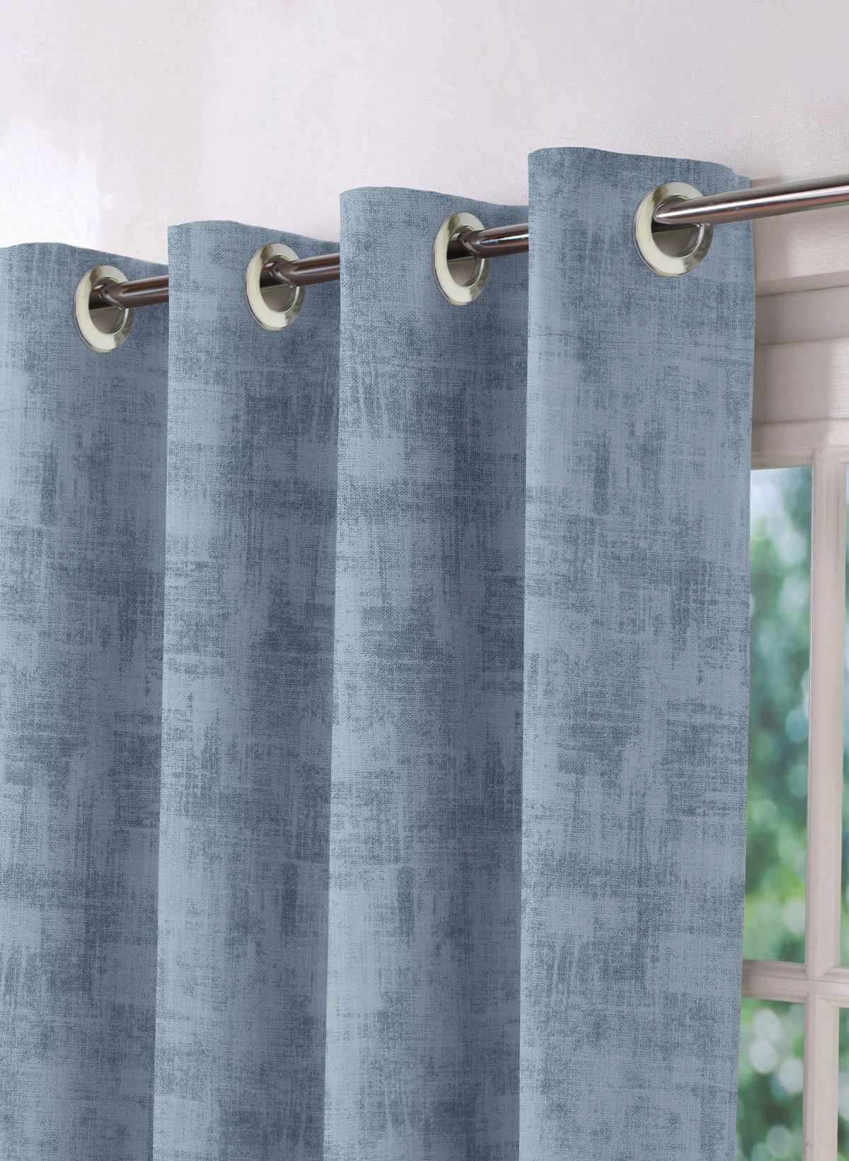 Bling Rustic Vibe Blackout Curtains | 100% Cotton | Blue | Set of 2