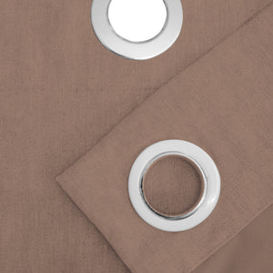 Arezzo Plain Blackout Curtains | Soft Heavy Fabric & Total Light Block | Hemp | Set of 2 | Fully Customizable