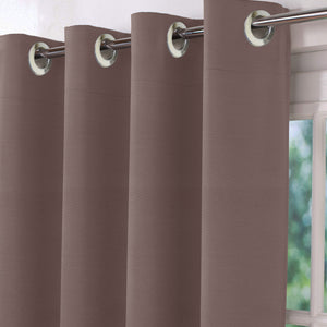 Casper Plain Room Darkening Curtains | Dark Brown | Set of 2