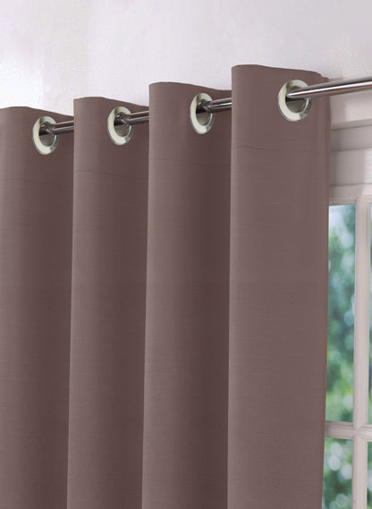 Casper Plain Room Darkening Curtains | Dark Brown | Set of 2