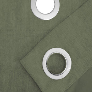 Arezzo Plain Blackout Curtains | Soft Heavy Fabric & Total Light Block | Olive Green | Set of 2 | Fully Customizable