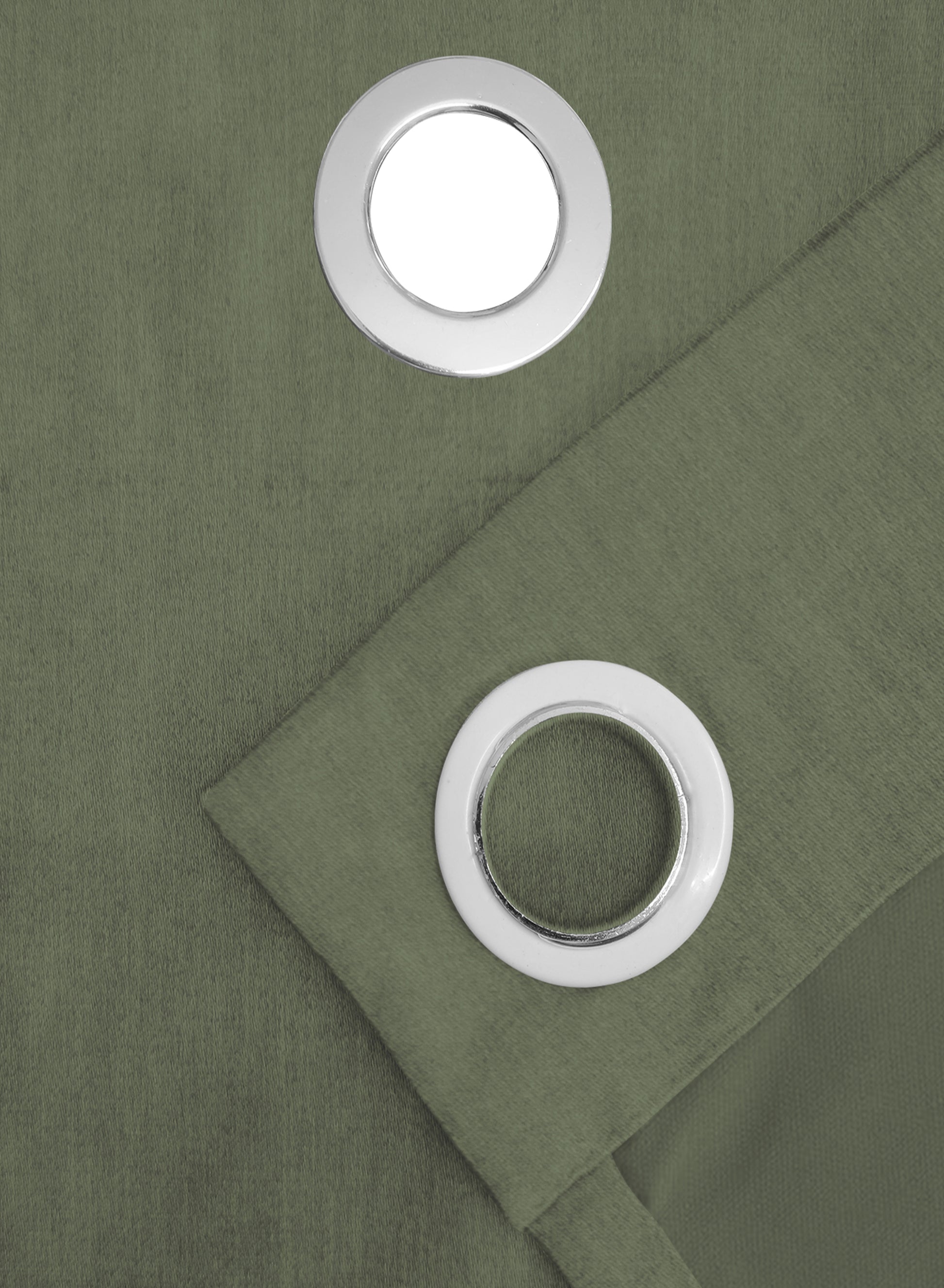 Arezzo Plain Blackout Curtains | Soft Heavy Fabric & Total Light Block | Olive Green | Set of 2 | Fully Customizable