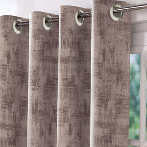 Bling Rustic Vibe Blackout Curtains | 100% Cotton | Brown | Set of 2