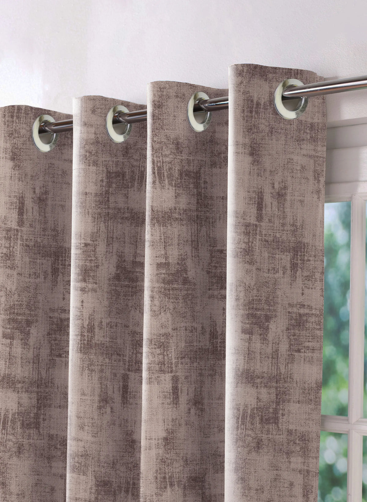 Bling Rustic Vibe Blackout Curtains | 100% Cotton | Brown | Set of 2