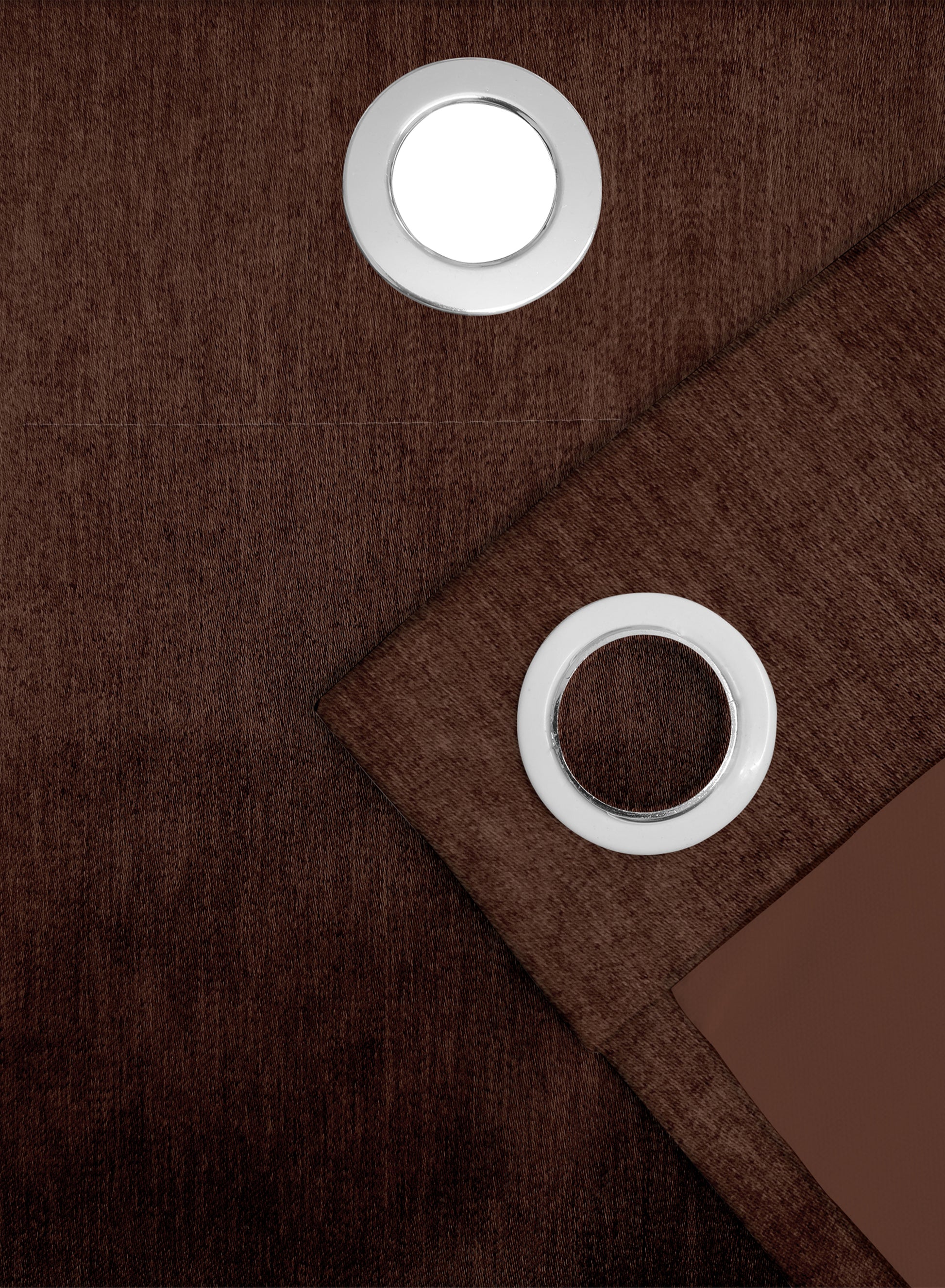 Arezzo Plain Blackout Curtains | Soft Heavy Fabric & Total Light Block | Woody Brown | Set of 2 | Fully Customizable