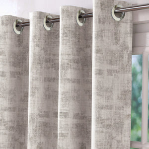 Bling Rustic Vibe Blackout Curtains | 100% Cotton | Beige | Set of 2