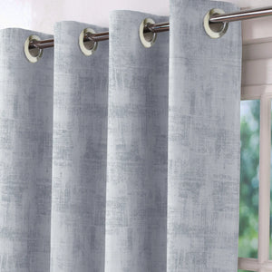 Bling Rustic Vibe Blackout Curtains | 100% Cotton | Mint Blue | Set of 2